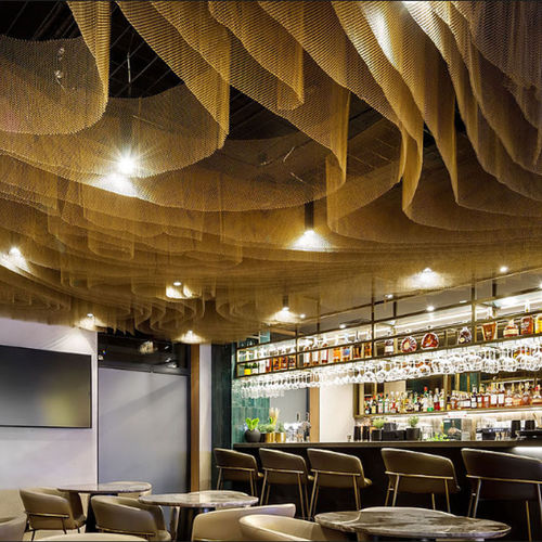 金属丝网窗帘 - QKMCD-01 - HEBEI JOINWIN ARCHITECTURAL DESIGN CO.,LTD - 彩色 / 可定制 / 铝合金