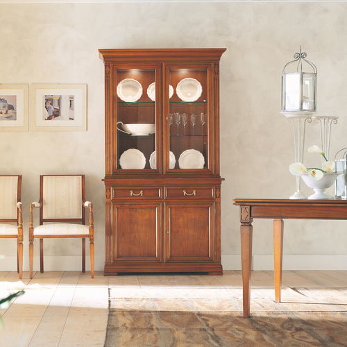 路易十五风格碗柜 - 7374 Villa Borghese - Bordini arredamenti - 樱桃木 / 玻璃 / 木制贴皮