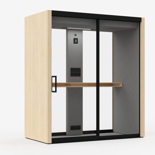 内置照明办公桌POD - VETROSPACE S - VETROSPACE - 声学 / 定制 / 玻璃门