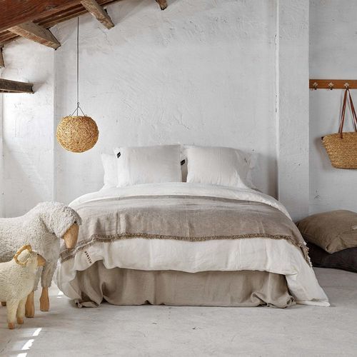 亚麻床上用品套件 - WHITE COMPLETE SET - dELENZO LINEN FROM EUROPE S.L