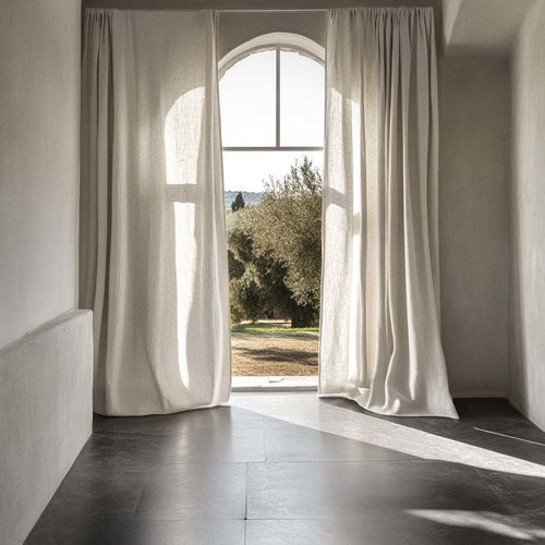 折叠式窗帘 - MARRAKECH - dELENZO LINEN FROM EUROPE S.L - 单色 / 亚麻