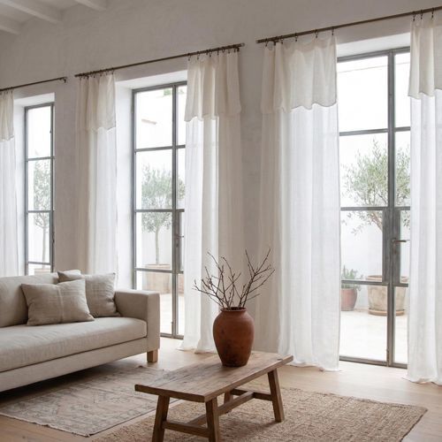 折叠式窗帘 - OLIVIA - dELENZO LINEN FROM EUROPE S.L - 单色 / 亚麻