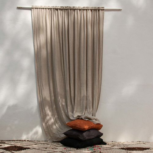 折叠式窗帘 - NATURAL - dELENZO LINEN FROM EUROPE S.L - 单色 / 可定制 / 亚麻