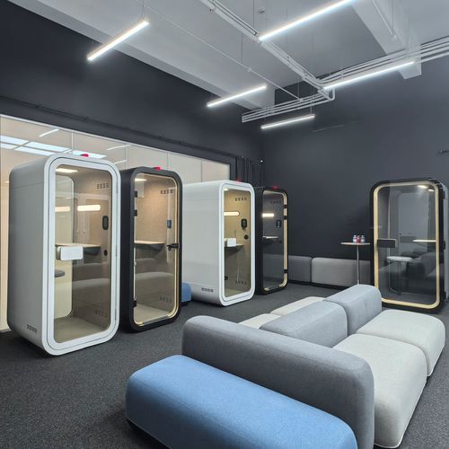 声学办公桌POD - S FAMILY - Dancoo Acoustic Pods Manufacturing Co.,Ltd. - 可调节 / 人体工学 / 带视频会议系统