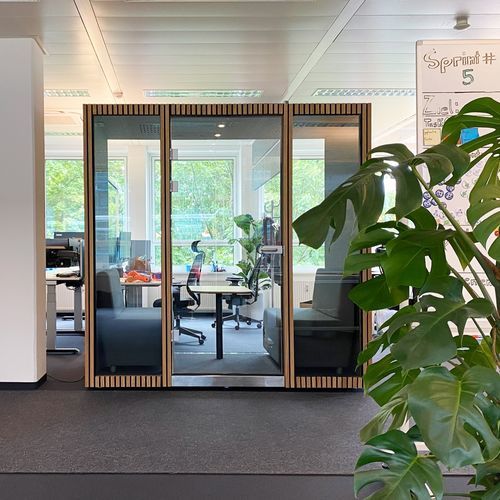 声学办公桌POD - 2V - Dancoo Acoustic Pods Manufacturing Co.,Ltd. - 人体工学 / 玻璃门 / USB
