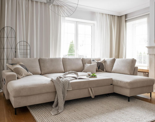 转角沙发 - LILLY : 1073BEI - Best Mobilier - 床 / 现代风格 / 丝绒