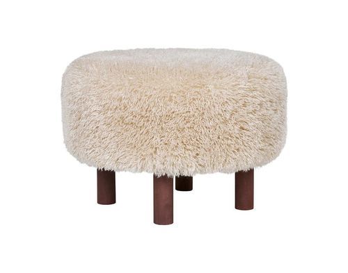 现代风格坐墩 - MANI - Best Mobilier - 人造毛皮 / 圆形 / 米色