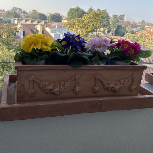 赤陶花坛 - con Doppio Festone Impruneta - cestenoli srl - 长方形 / 手工 / 传统风格