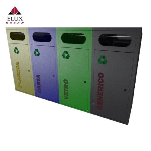公共垃圾桶 - ECO 685 - Elux srl - 地面固定式 / 电镀钢 / 粉末涂层钢