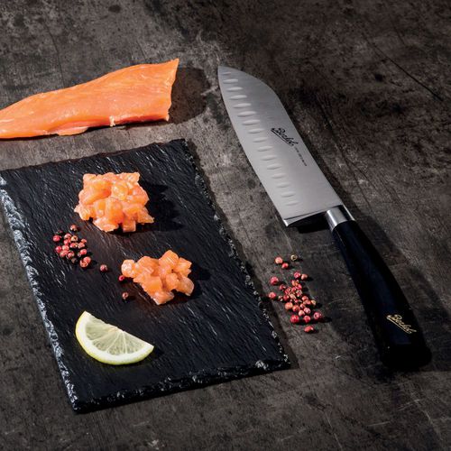 带树脂手柄厨房刀 - ELEGANCE SANTOKU 18 BLACK - Berkel - 不锈钢刀片