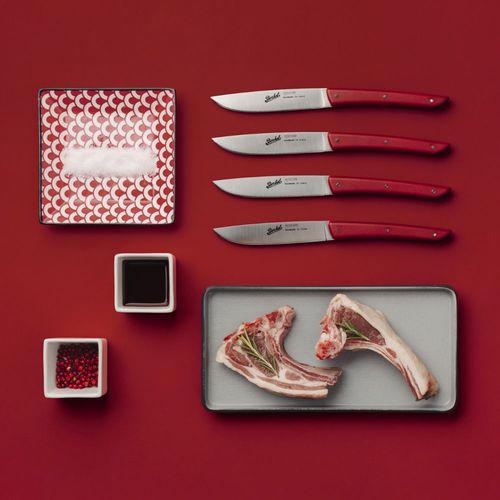 塑料柄牛排刀 - COLOR SET OF 4 RED - Berkel - 不锈钢刀片