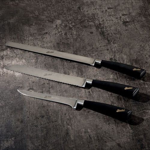 带树脂手柄厨房刀 - ELEGANCE SET OF 3 BLACK - Berkel - 不锈钢刀片
