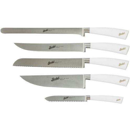 带树脂手柄厨房刀 - ELEGANCE SET OF 5 WHITE - Berkel - 不锈钢刀片