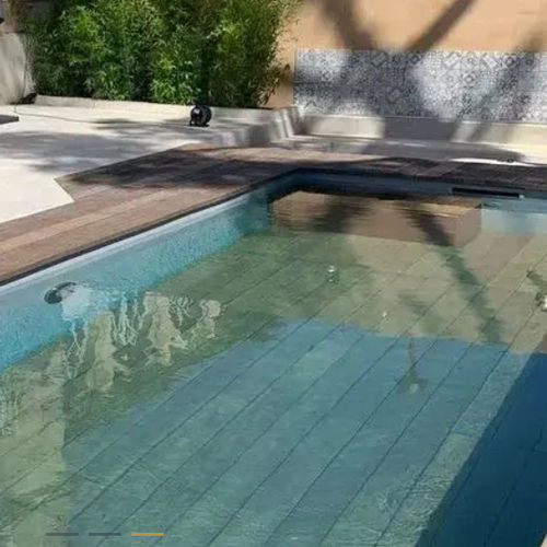 小型泳池升降池底 - 10M2 - ELEVATE - 316L不锈钢材质 / 木质 / 陶瓷