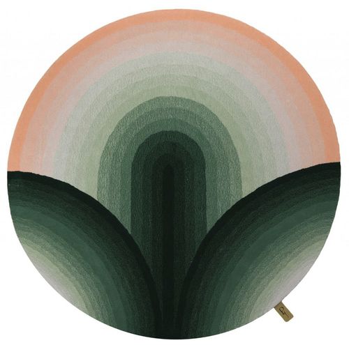 现代风格地毯 - tapis rond haut de gamme NELAMBO - inspiration du lotus sacré  - Studio Gazelles - 几何 / 羊毛 / 圆形