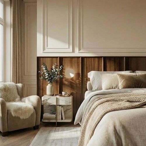 双人床床头板 - WALLWOOD DESIGN DROIT BORDS CREUX - Studio Gazelles - 单人床 / 现代风格 / 木质