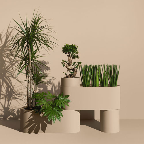 金属花坛 - PLANT HERE - MIZETTO AB - 椭圆 / 模块化 / 带石笼