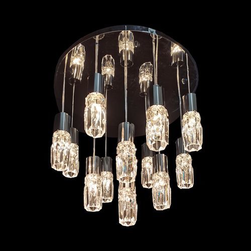 现代枝形吊灯 - 1750 SERIES - CRISTALUX LIGHTING DESIGN - 不锈钢 / 水晶 / 7灯泡
