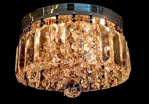 现代顶灯 - 2008 - CRISTALUX LIGHTING DESIGN - 圆形 / 不锈钢 / 水晶
