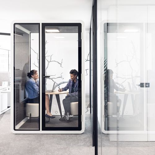 声学办公桌POD - Loudr - 内置照明 / 模块化 / 玻璃门