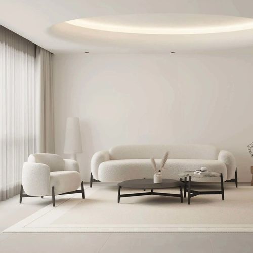 现代风格沙发 - PEBBLE  - DASH CASA GROUP CO.LTD - 用于室内 / 布料 / 胡桃木