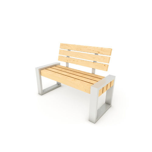 现代公共长椅 - RC1001-M - ASLIPARK ÇEVRE TASARIM VE MÜH. SAN. DIŞ TİC. LTD. ŞTİ (Robiwood) - 不锈钢 / 刺槐木 / 带椅背
