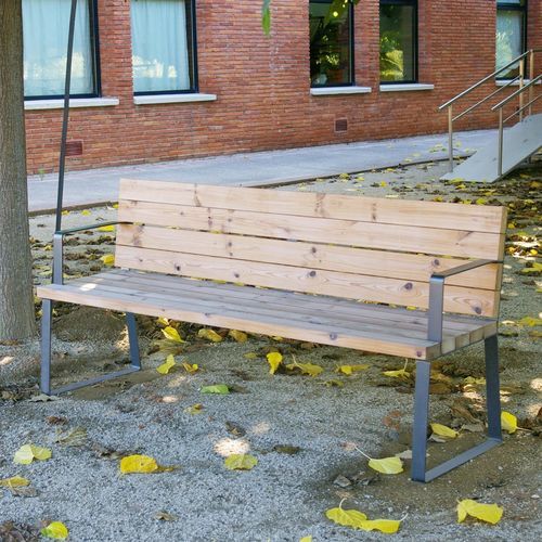 现代风格公共长椅 - PINE series - RYM URBAN FURNITURE, S.L. - 金属 / 松木 / 带椅背
