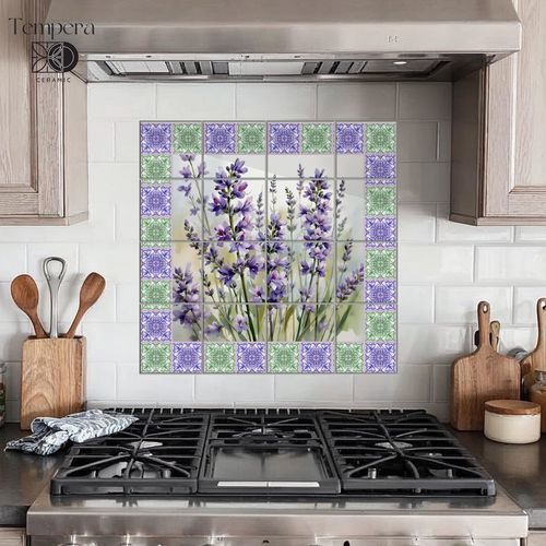 瓷质厨房防溅板 - LAVENDER  - Tempera Art Design - 印花 / 花卉图案 / 花朵图案