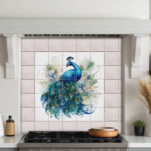 陶瓷厨房防溅板 - PEACOCK  - Tempera Art Design - 大理石 / 瓷质 / 动物图案