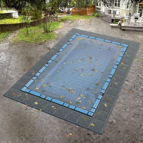 板条游泳池盖 - LEAF NET - RECTANGLE - Covers & All - 扣眼式 / 手动 / 冬季