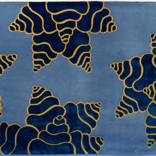现代风格地毯 - NUBE BLU - L'Atelier Bérengère Guénant - 波纹 / 新西兰羊毛 / 丝绸