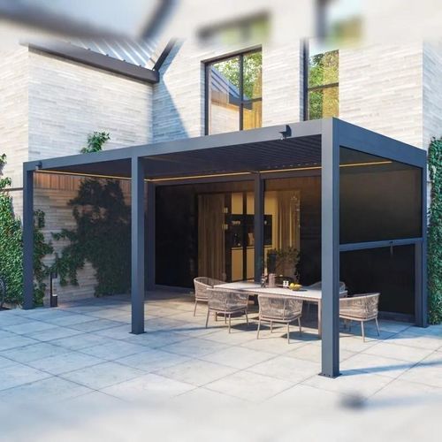 临墙凉棚架 - AL-120-B-KD - ALUX Pergola - 独立 / 铝制 / 活动板条