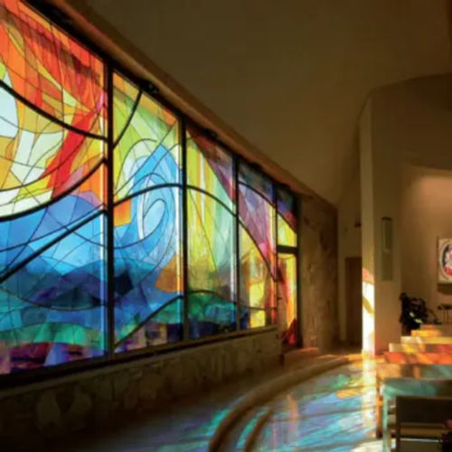 带气孔玻璃板 - ART GLASS&reg; COLOR - Saint Gobain Glass France - 双层玻璃 / 布艺 / 半透明