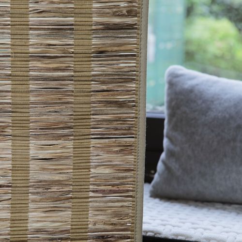 遮光卷帘面料 - POLYBACK STRIPES - BISSON BRUNEEL - 单色 / 马尼拉麻 / 酒椰