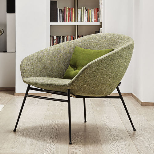 现代风格扶手椅 - LOVE - calligaris - 布料 / 金属 / 灰色