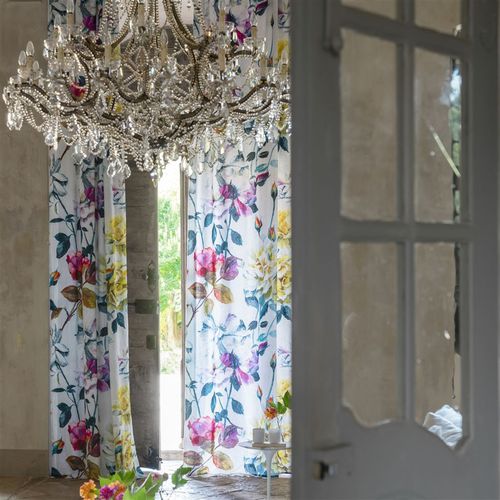 室内装饰面料 - COUTURE ROSE - DESIGNERS GUILD - 用于窗帘 / 花朵图案 / 亚麻