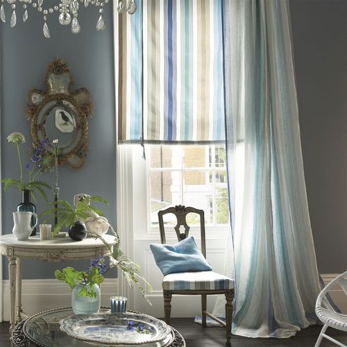 室内装饰面料 - LAVANDOU  - DESIGNERS GUILD - 用于窗帘 / 条纹 / 花朵图案
