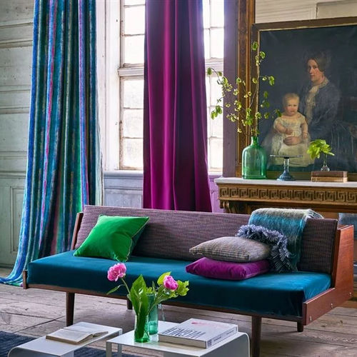 室内装饰面料 - VARESE II - DESIGNERS GUILD - 用于窗帘 / 单色 / 棉质