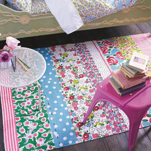 现代风格地毯 - DAISY STRIPE PEONY - DESIGNERS GUILD - 图案 / 棉质 / 长方形