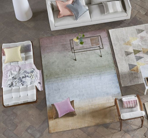 现代风格地毯 - MONTMARTRE ZINC - DESIGNERS GUILD - 条纹 / 亚麻 / 丝绒
