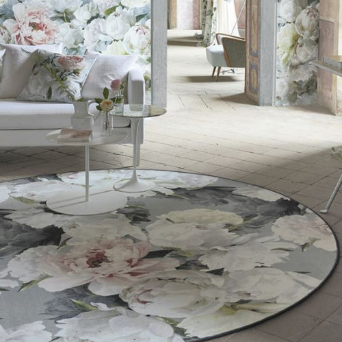 现代风格地毯 - PEONIA GRANDE ZINC - DESIGNERS GUILD - 花朵图案 / 聚酰胺 / 长方形