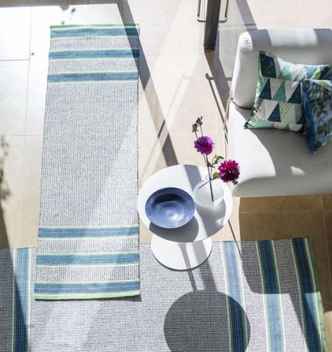 走廊地毯 - POMPANO COBALT - DESIGNERS GUILD - 现代风格 / 条纹 / 聚酯