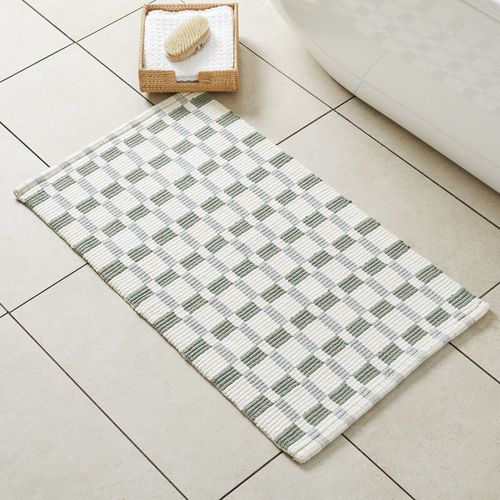 棉质浴室防滑垫 - Square Ribbed - West Elm