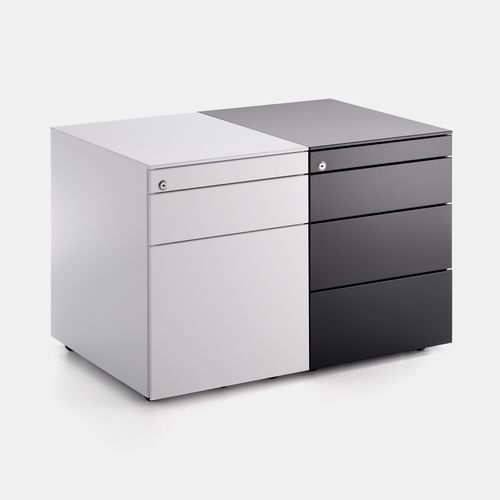 金属抽屉文件柜 - MDF Italia - 3 屉式 / 脚轮 / 模块化