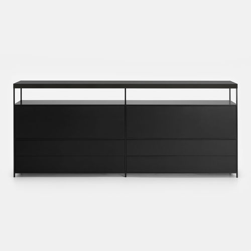 现代风格餐边柜 - MINIMA 3.0 - MDF Italia - 胡桃木 / 胶合板 / 带抽屉