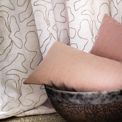 窗帘面料 - SILLON - CASAMANCE - 彩虹图案 / 亚麻 / 绣花