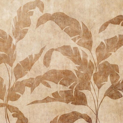 现代风格墙纸 - Leaves Shadow Camel - Coordonné - 布料 / 竹制 / 印花