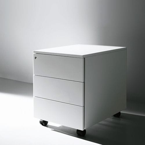 金属抽屉文件柜 - Porro - 3 屉式 / 脚轮 / Piero Lissoni 设计
