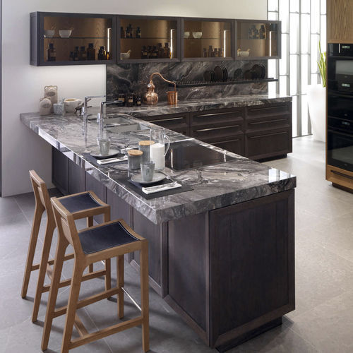现代风格厨房 - E6.40 - GAMADECOR – PORCELANOSA Grupo - 木制贴皮 / 大理石 / L 形