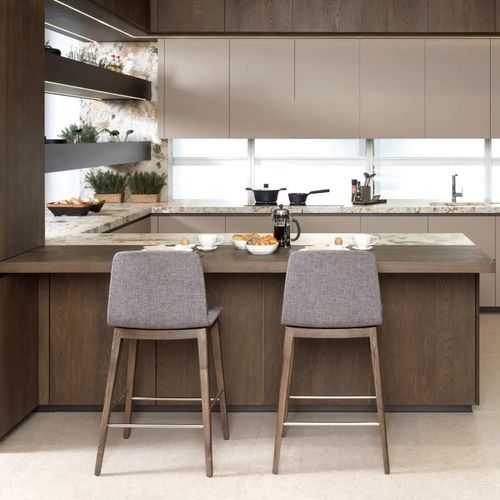 现代风格厨房 - E7.90S &middot; E3.90 - GAMADECOR – PORCELANOSA Grupo - 碳纤 / 层压板 / 栎木
